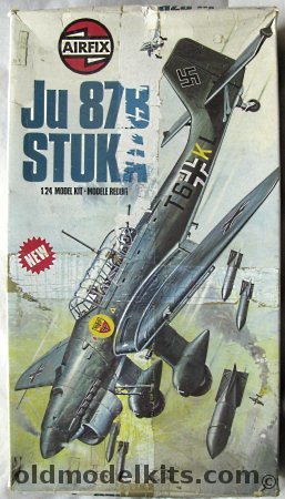 Airfix 1/24 Junkers Ju-87B-2 Stuka  - for Motorizing - (Ju-87) Luftwaffe B-2/Trop of 3/St.G1 Derna Libya 1941 or Battle of Britain, 18002-7 plastic model kit